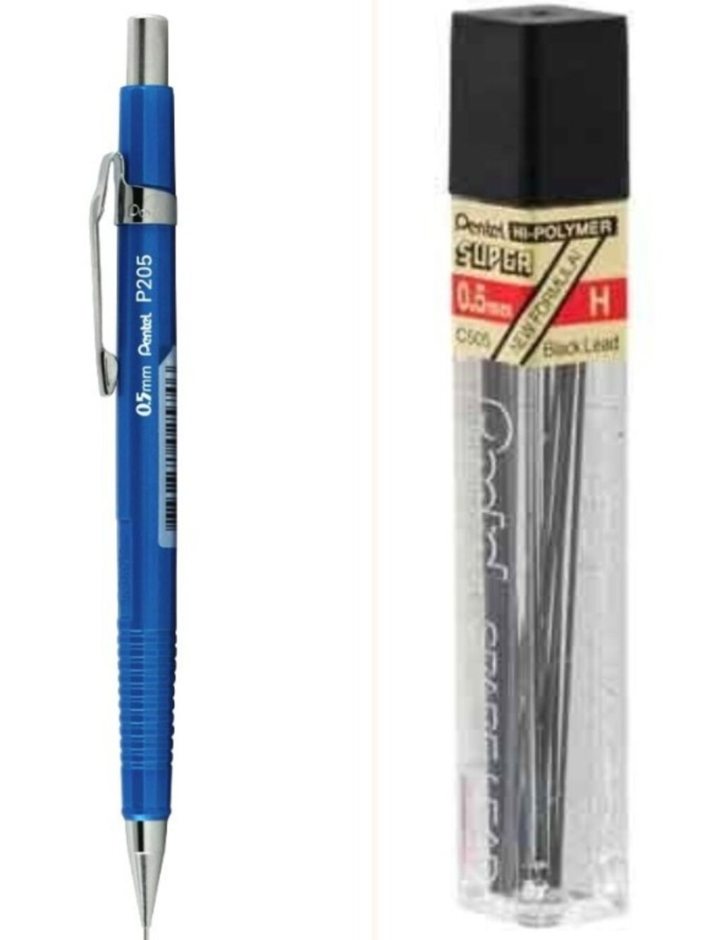 Pentel Sharp Drafting Pencil 0.5mm Metallic Blue Barrel w/12 pcs H-lead Office
